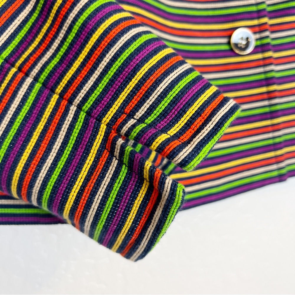 Talbots Shimmer Multicolor Striped Button Front J… - image 8